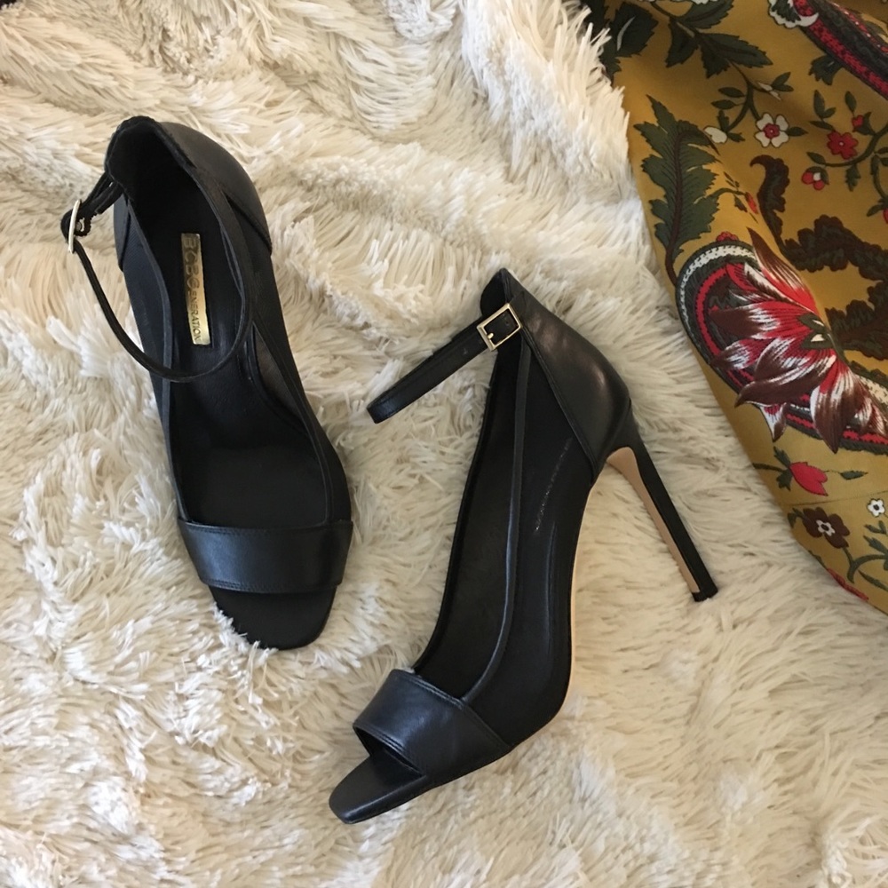 👌BCBGeneration • black mesh + leather stilettos